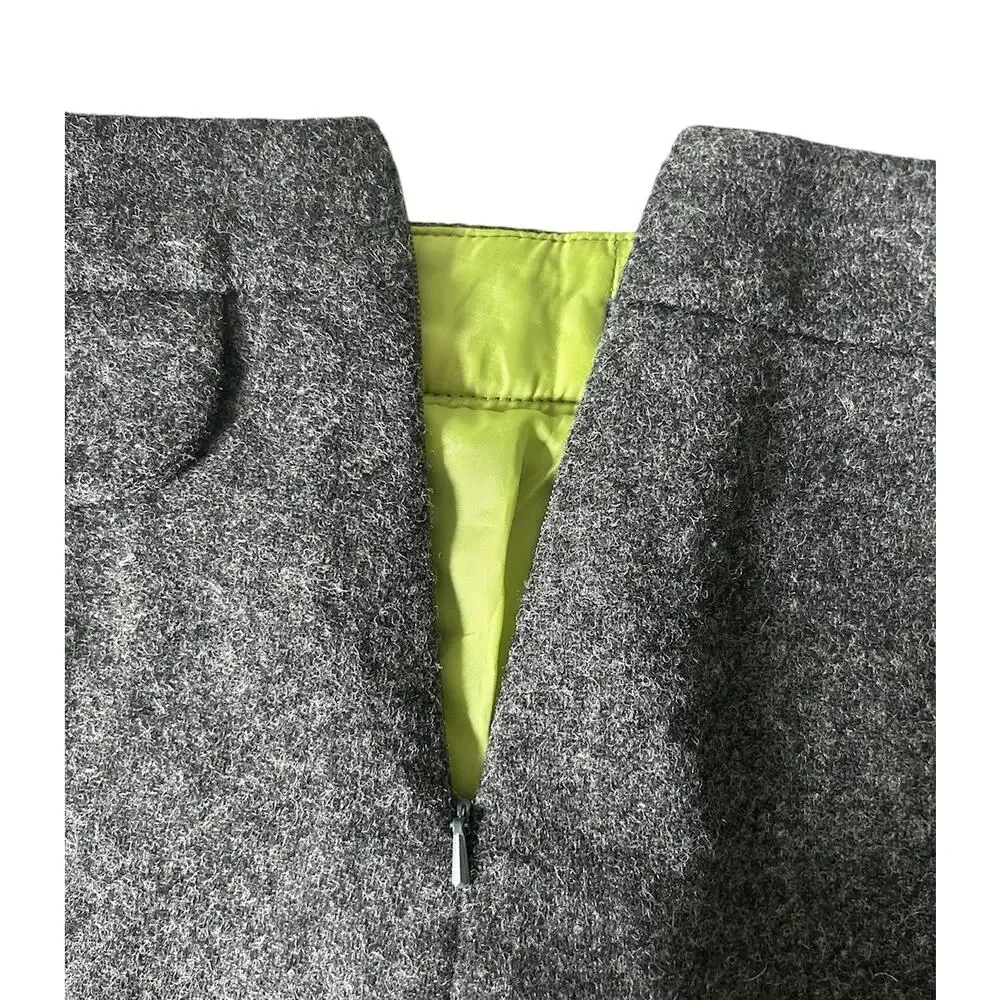 Boden Women’s Size 10‎ L 100% Wool Grey Fully Lined Knee Length Academia Skirt